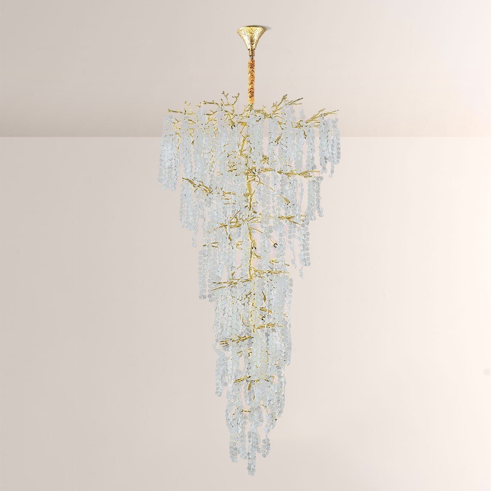 Modern Shiro Noda Crystal Tree Branch Chandelier 