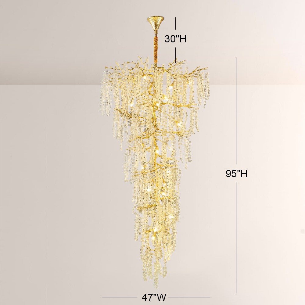Modern Shiro Noda Crystal Tree Branch Chandelier 