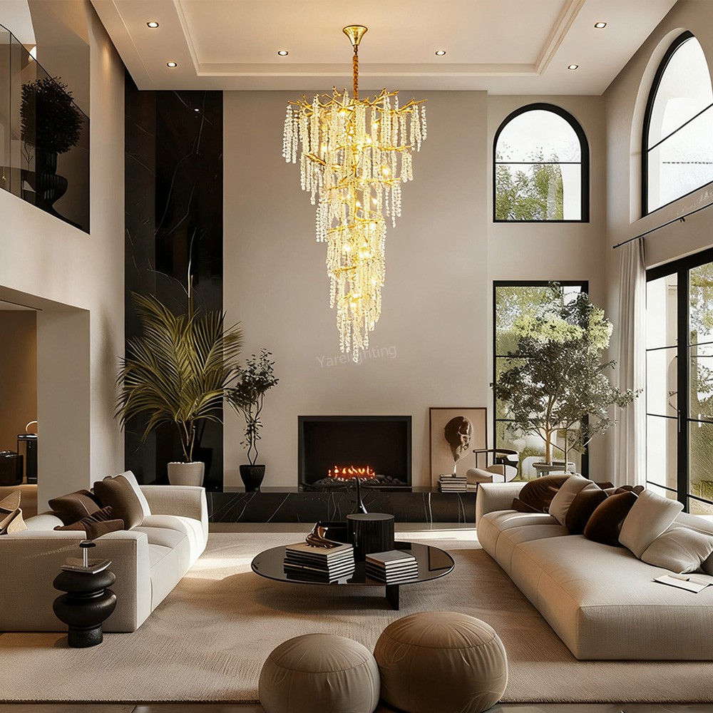 Modern Shiro Noda Crystal Tree Branch Chandelier 