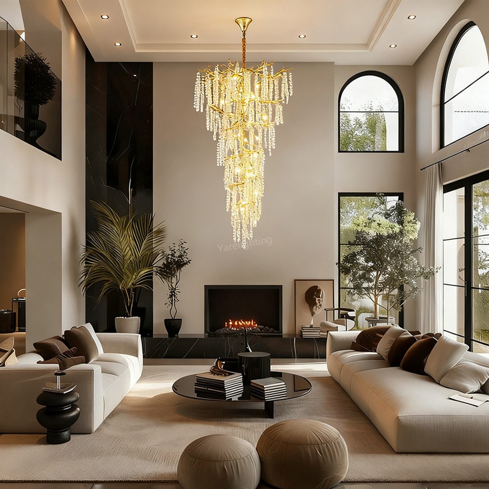 Modern Shiro Noda Crystal Tree Branch Chandelier 