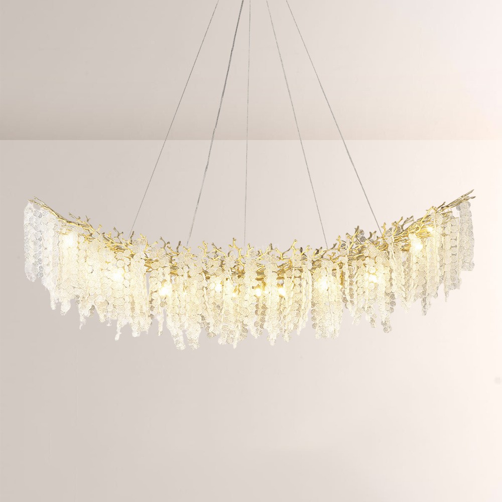 Modern Shiro Noda Crystal Tree Branch Linear Chandelier 