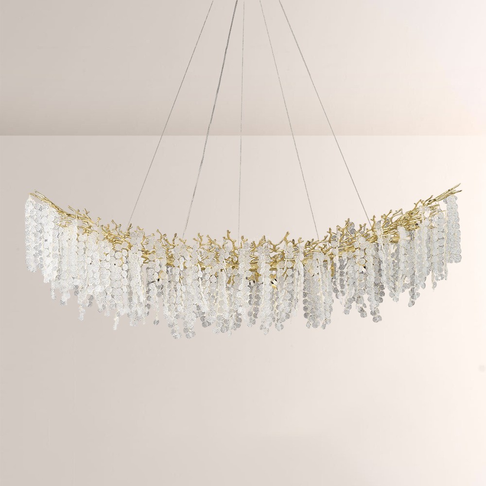 Modern Shiro Noda Crystal Tree Branch Linear Chandelier 