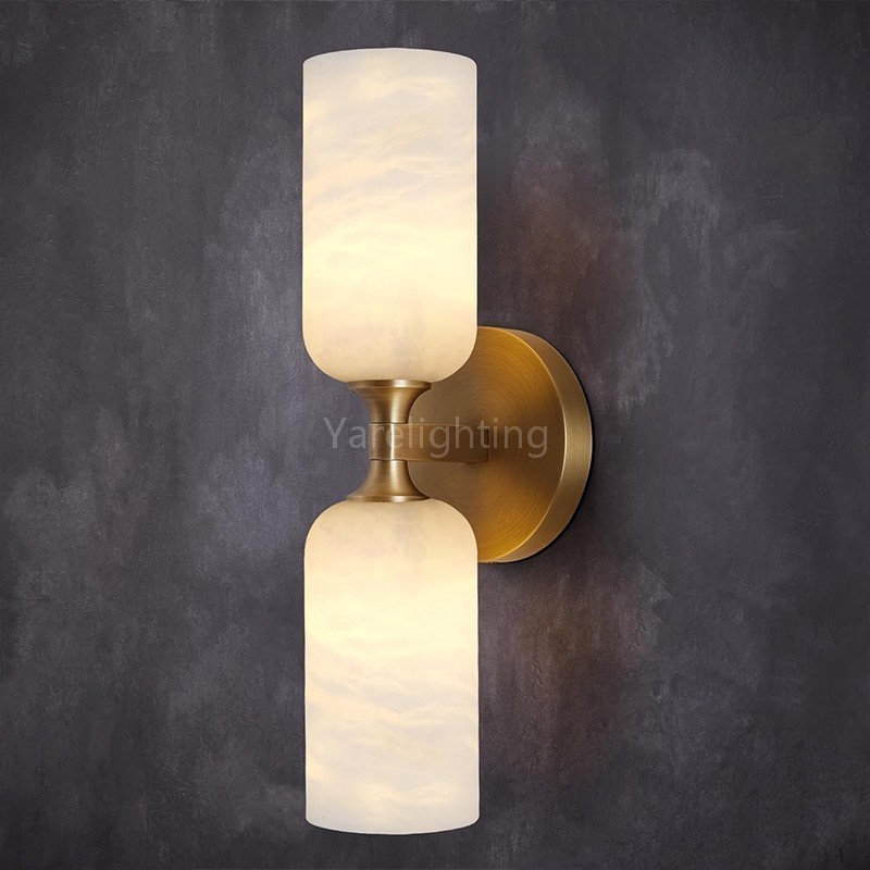 Modern Spanish Alabaster Double Wall Sconce