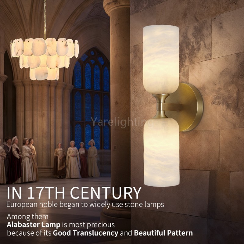 Modern Spanish Alabaster Double Wall Sconce