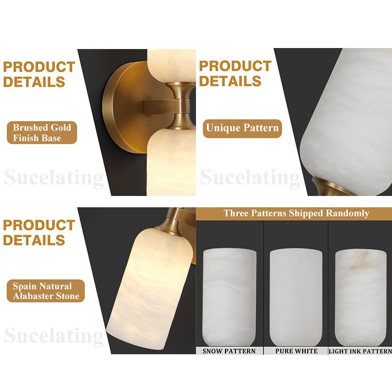 Modern Spanish Alabaster Double Wall Sconce