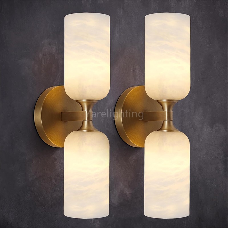 Modern Spanish Alabaster Double Wall Sconce