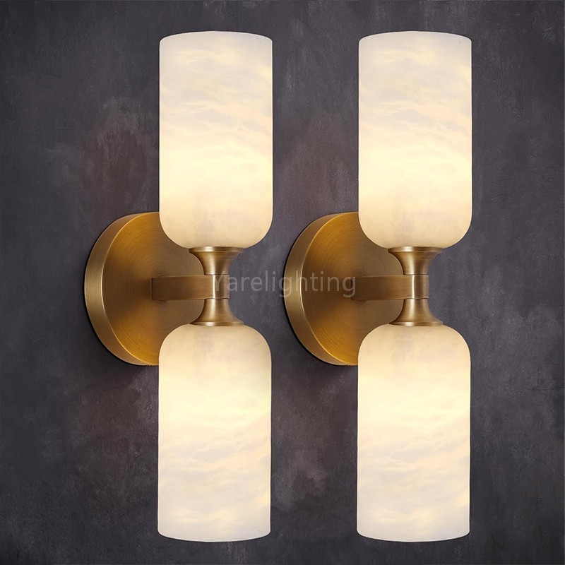 Modern Spanish Alabaster Double Wall Sconce