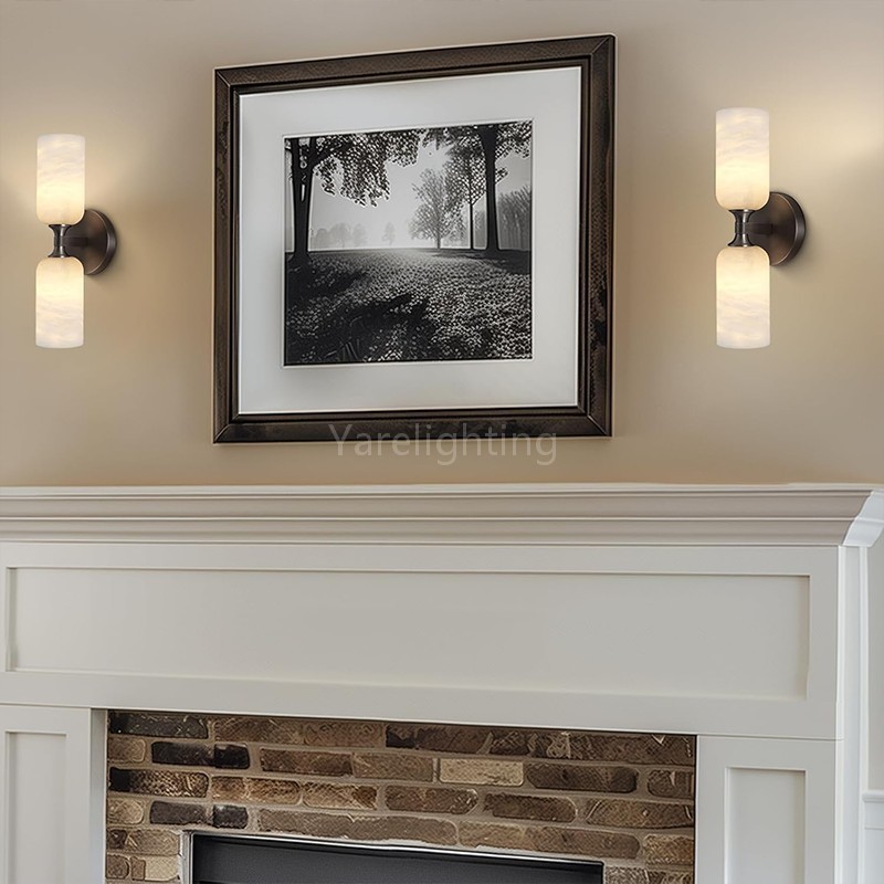 Modern Spanish Alabaster Double Wall Sconce