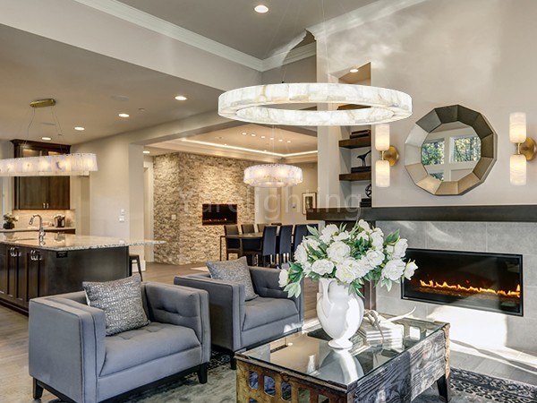 Modern Spanish Alabaster Double Wall Sconce