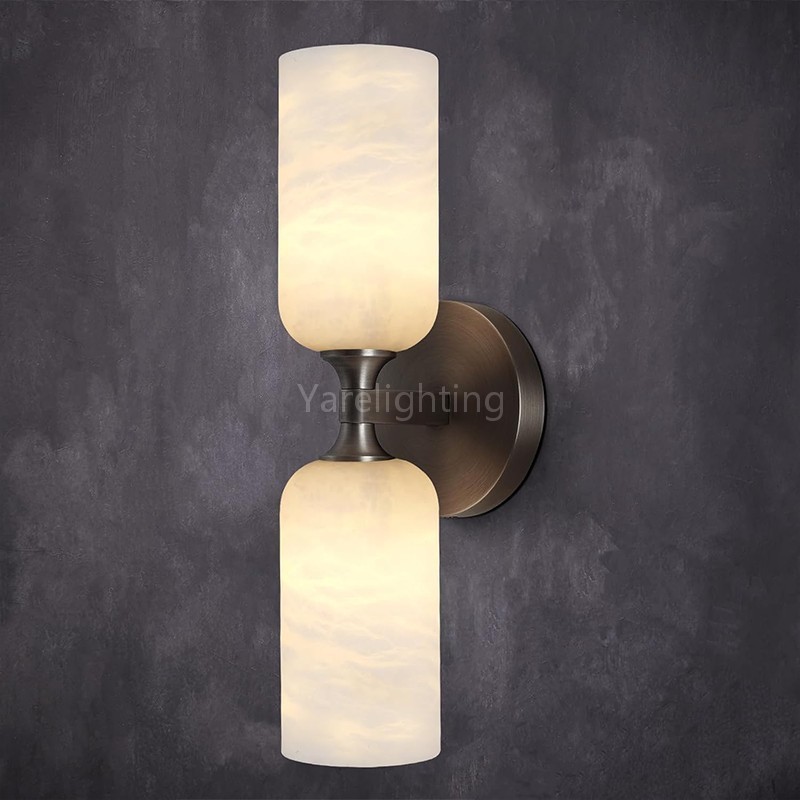 Modern Spanish Alabaster Double Wall Sconce
