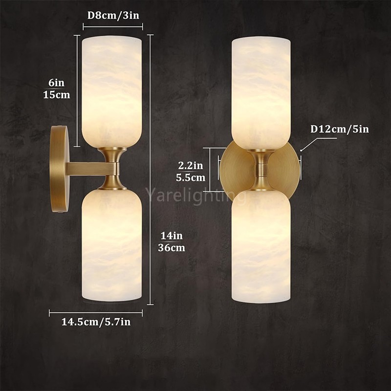 Modern Spanish Alabaster Double Wall Sconce