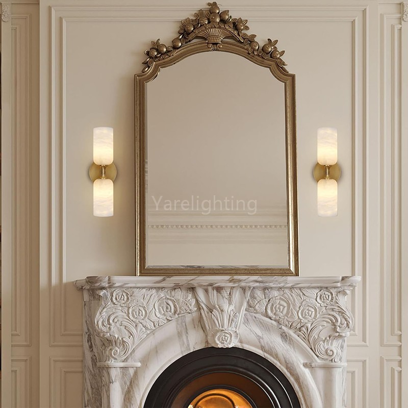 Modern Spanish Alabaster Double Wall Sconce
