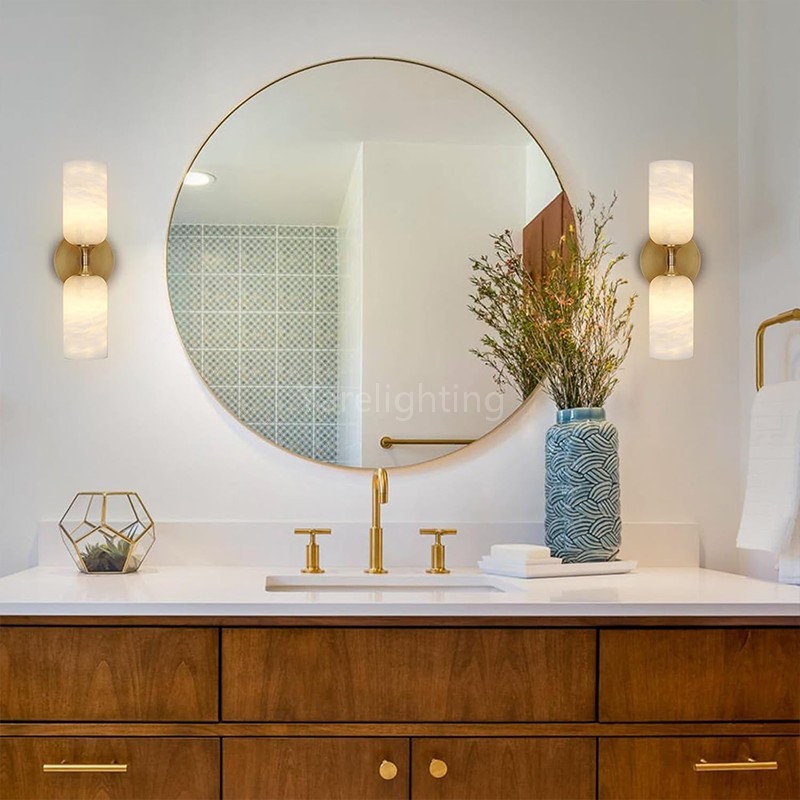 Modern Spanish Alabaster Double Wall Sconce