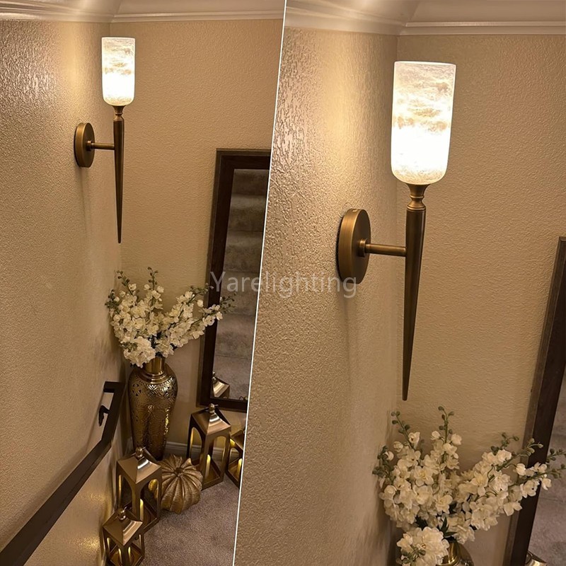 Modern Spanish Alabaster Wall Sconce