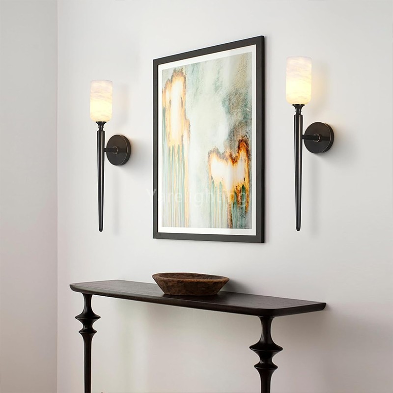 Modern Spanish Alabaster Wall Sconce