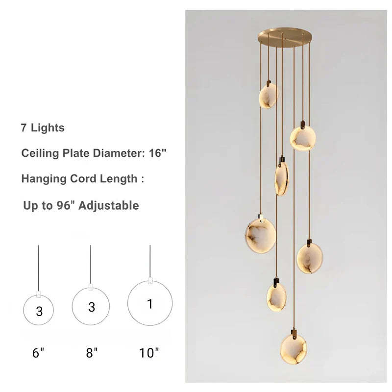 Moonshade Natural Marble Pendant Light Fixture