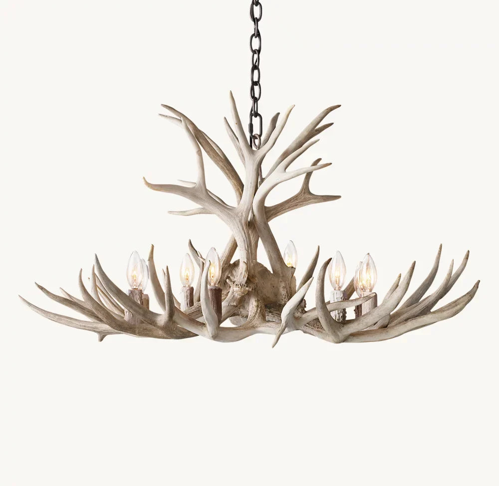 Natural Antler Chandelier 36"