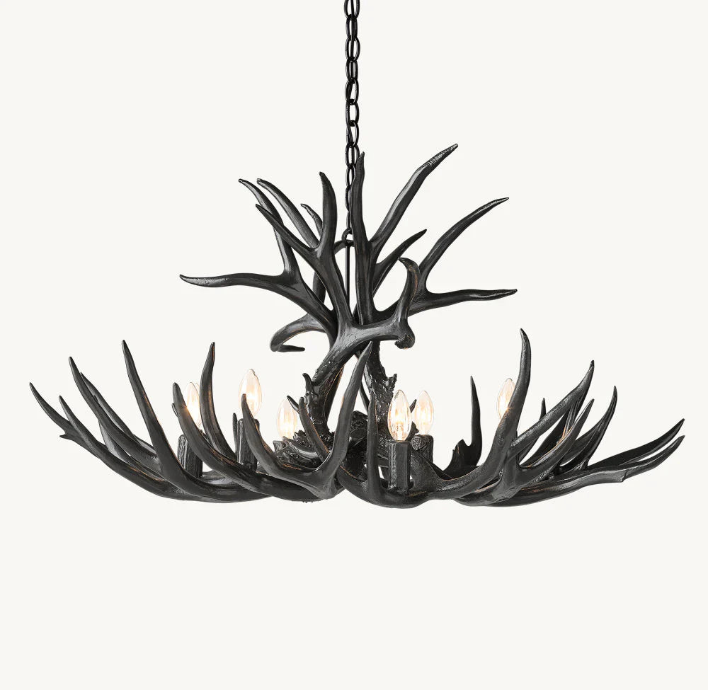 Natural Antler Chandelier 36"