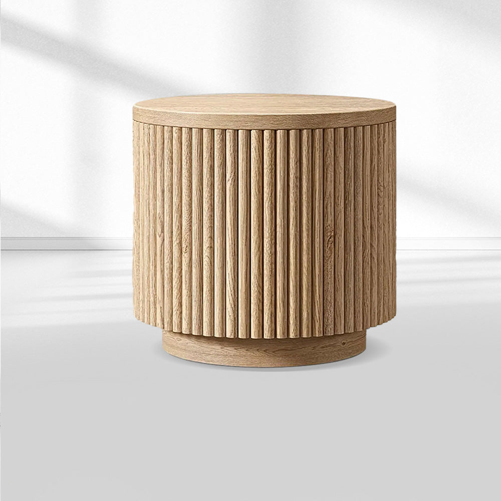 Mulho Wood Round Side Table