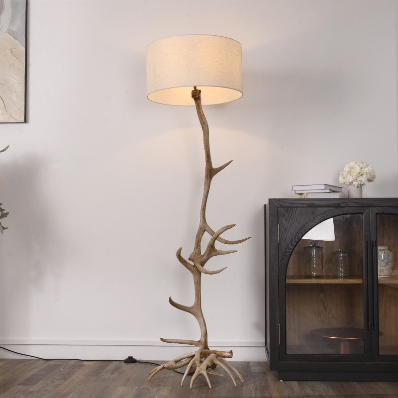 Natural Deer Antler Floor Lamp