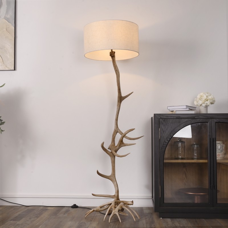 Natural Deer Antler Floor Lamp