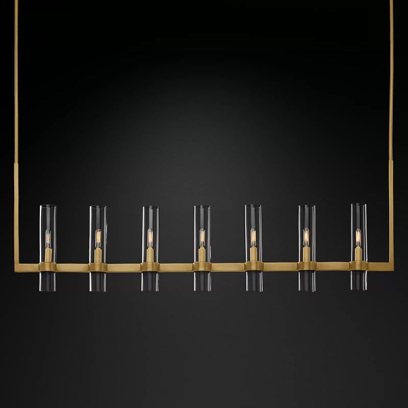 Olivia Linear Chandelier Art Blown Glass 59"