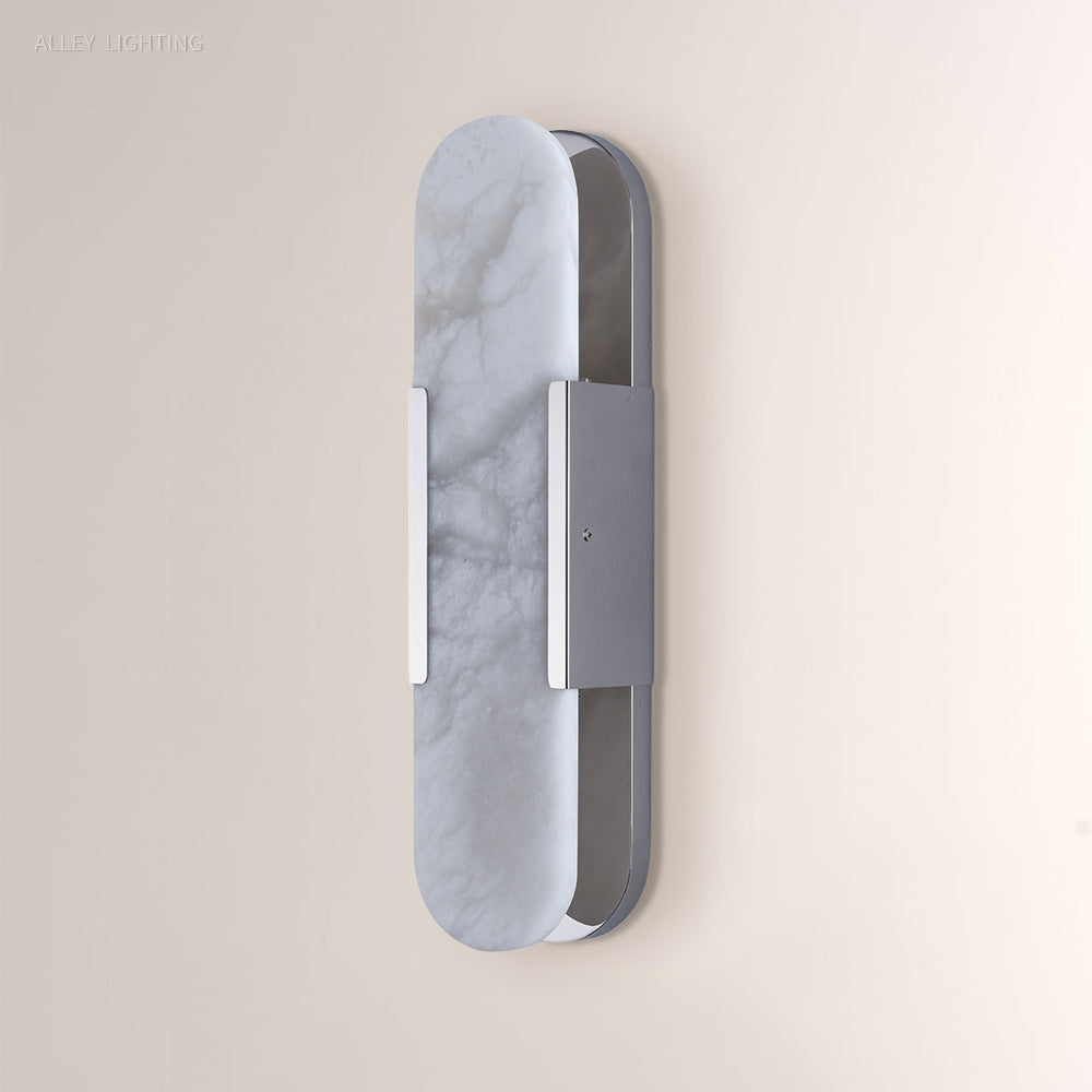 Modern OpalEdge Oval Alabaster Wall Sconce