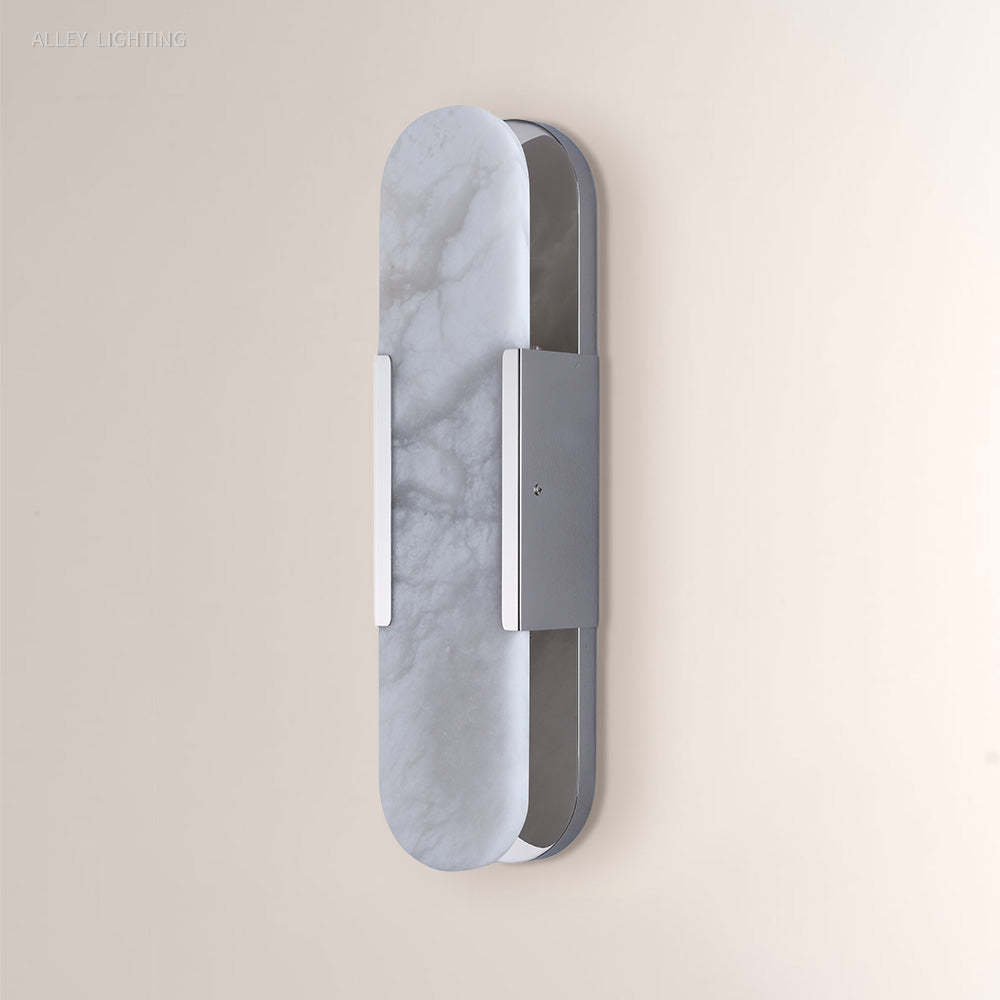 Modern OpalEdge Oval Alabaster Wall Sconce