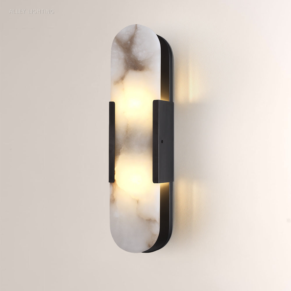 Modern OpalEdge Oval Alabaster Wall Sconce
