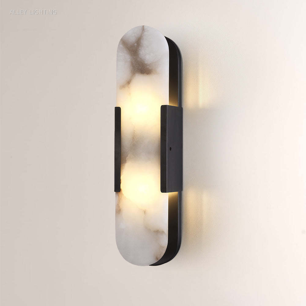 Modern OpalEdge Oval Alabaster Wall Sconce
