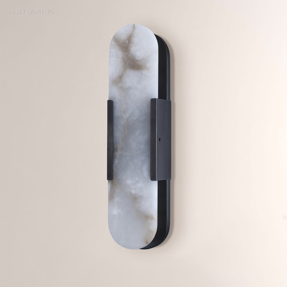 Modern OpalEdge Oval Alabaster Wall Sconce