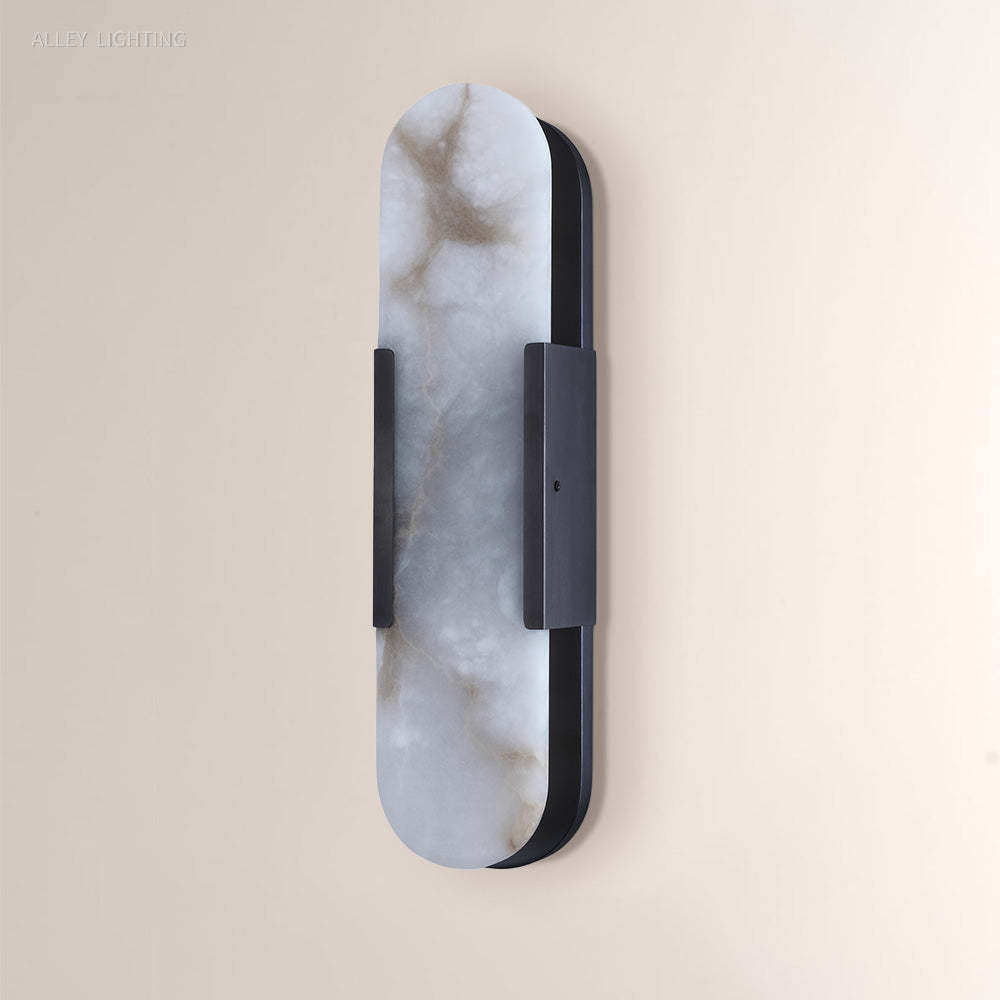 Modern OpalEdge Oval Alabaster Wall Sconce