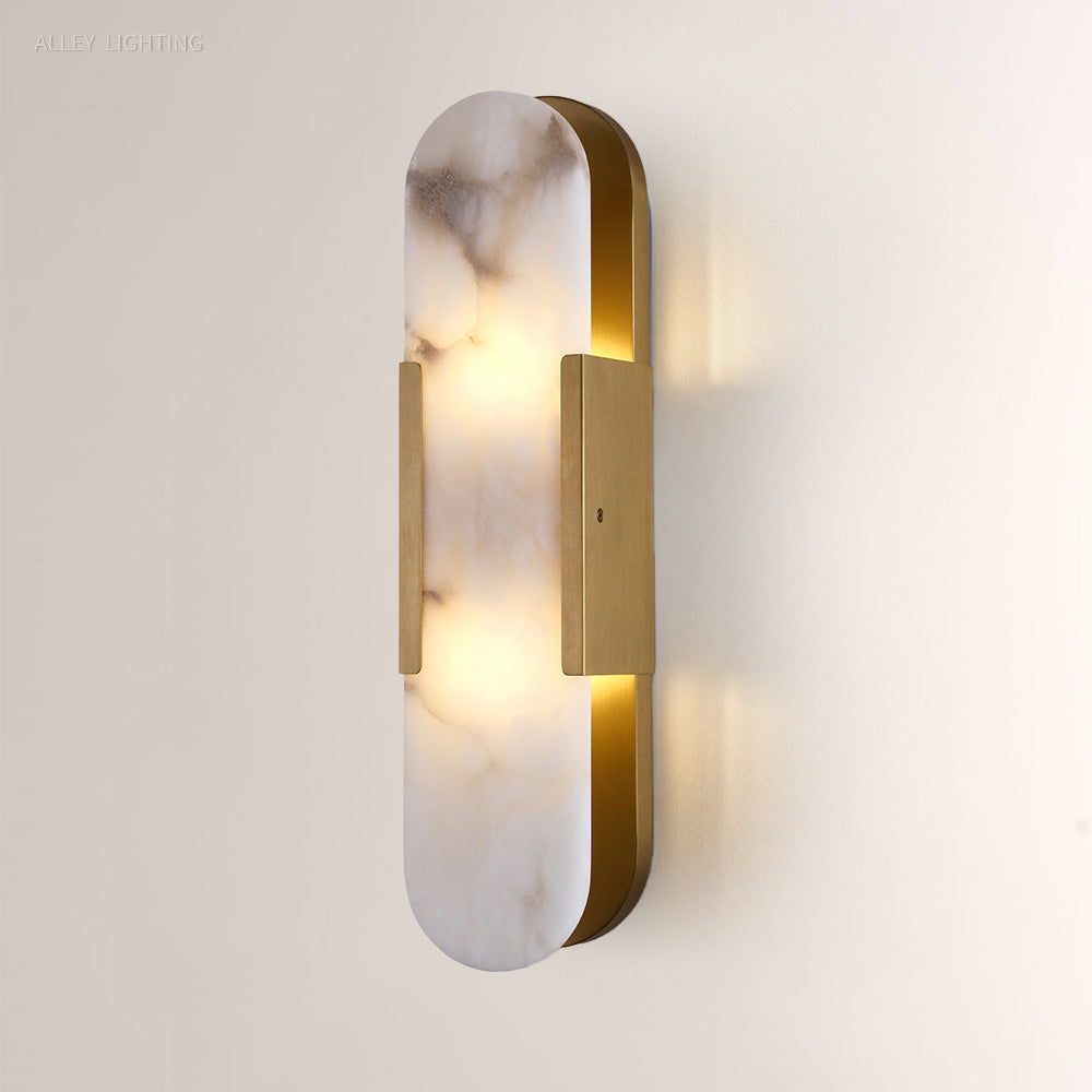 Modern OpalEdge Oval Alabaster Wall Sconce