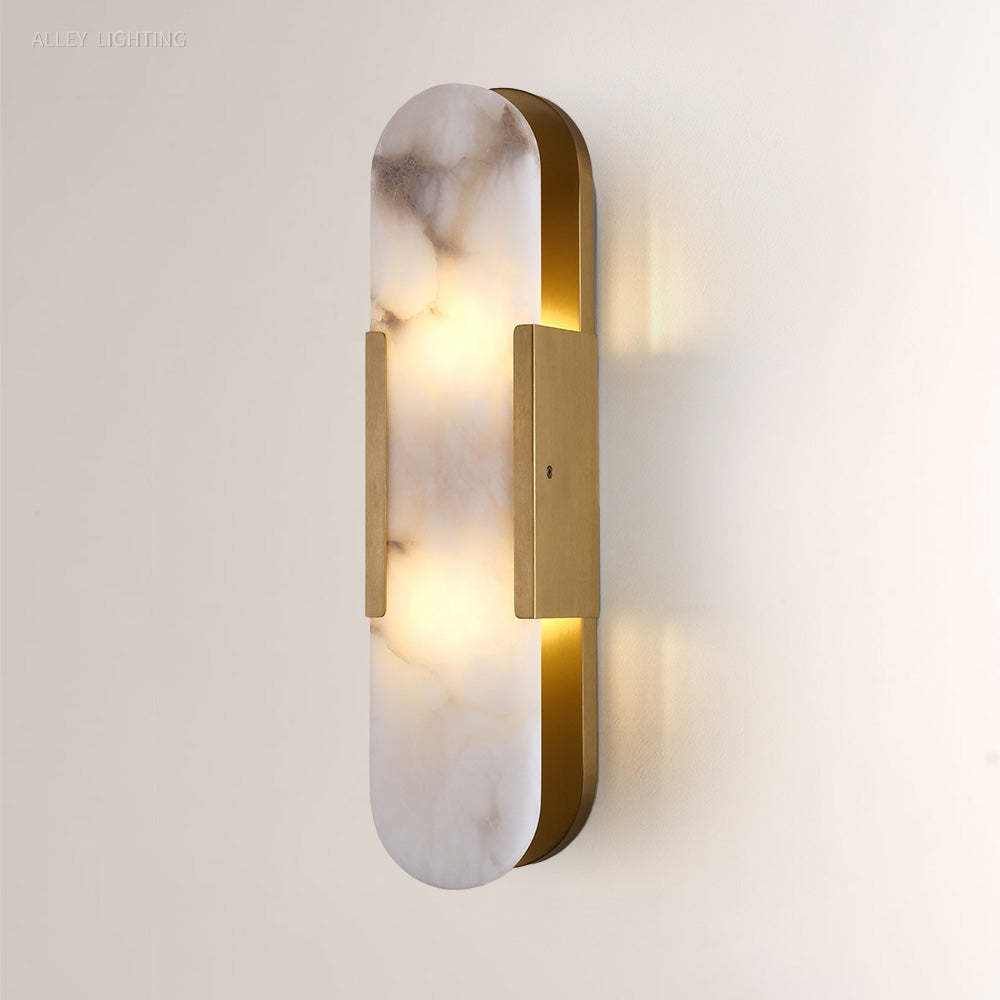 Modern OpalEdge Oval Alabaster Wall Sconce