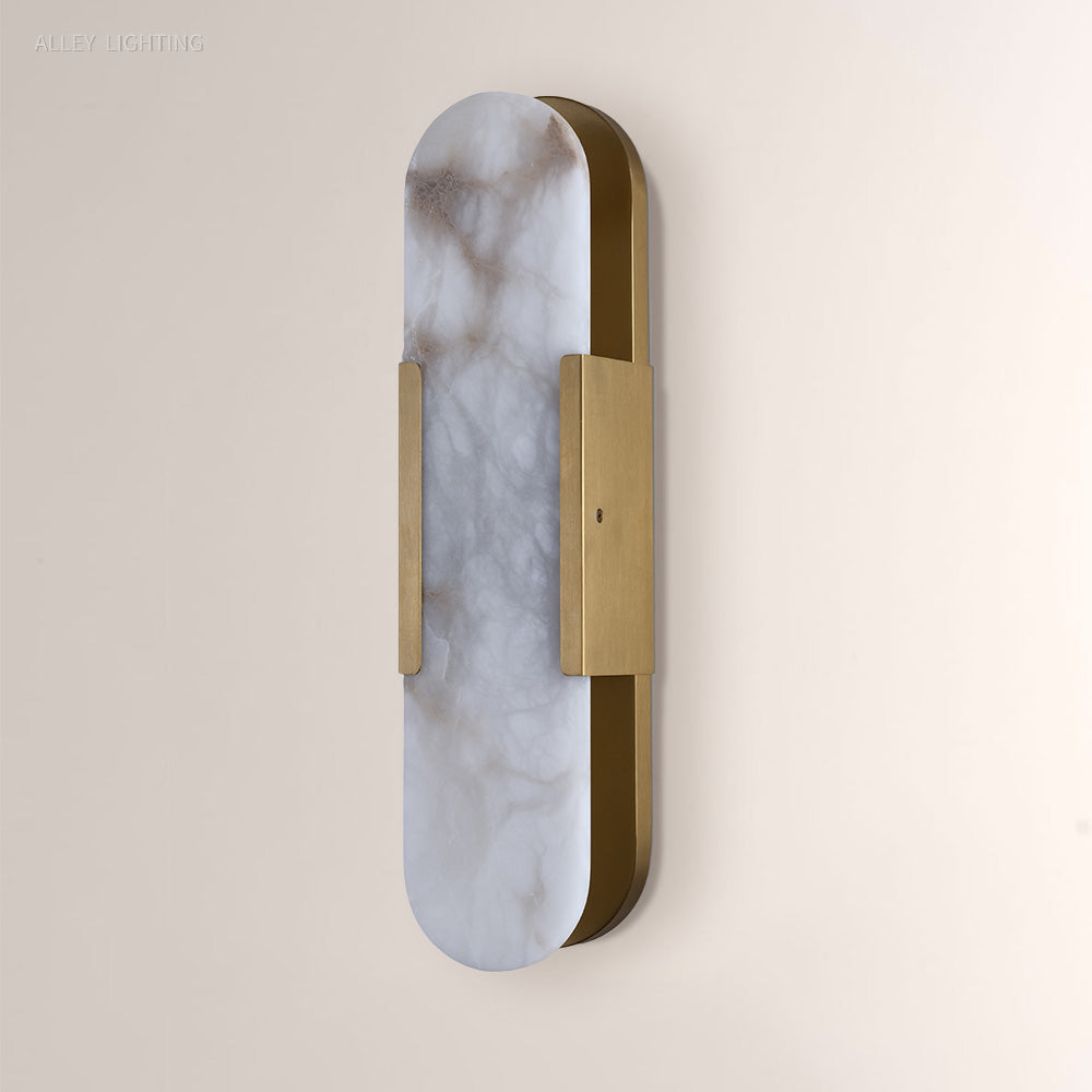 Modern OpalEdge Oval Alabaster Wall Sconce