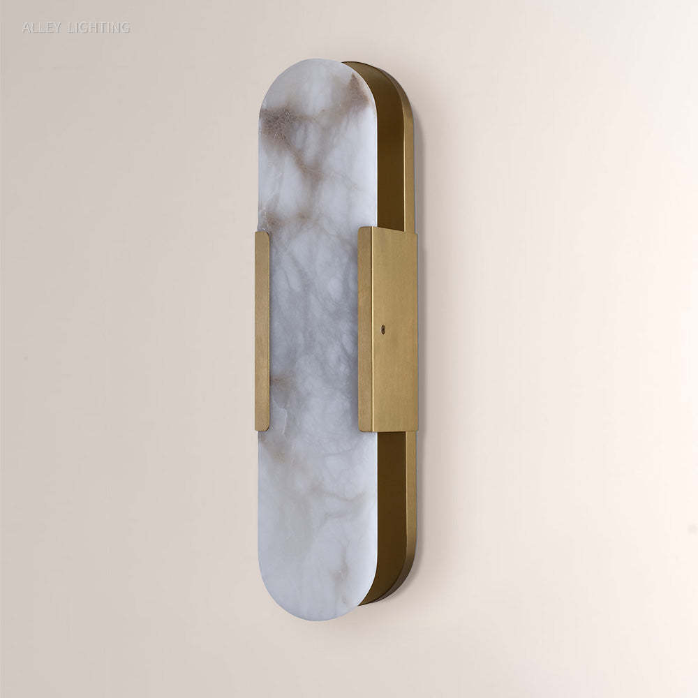 Modern OpalEdge Oval Alabaster Wall Sconce