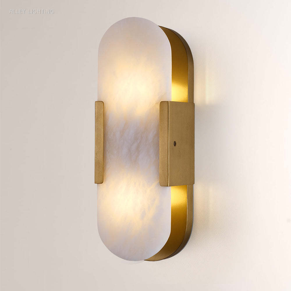 OpalEdge Oval Alabaster Wall Sconces 13.8 19.7H,bedroom wall sconce