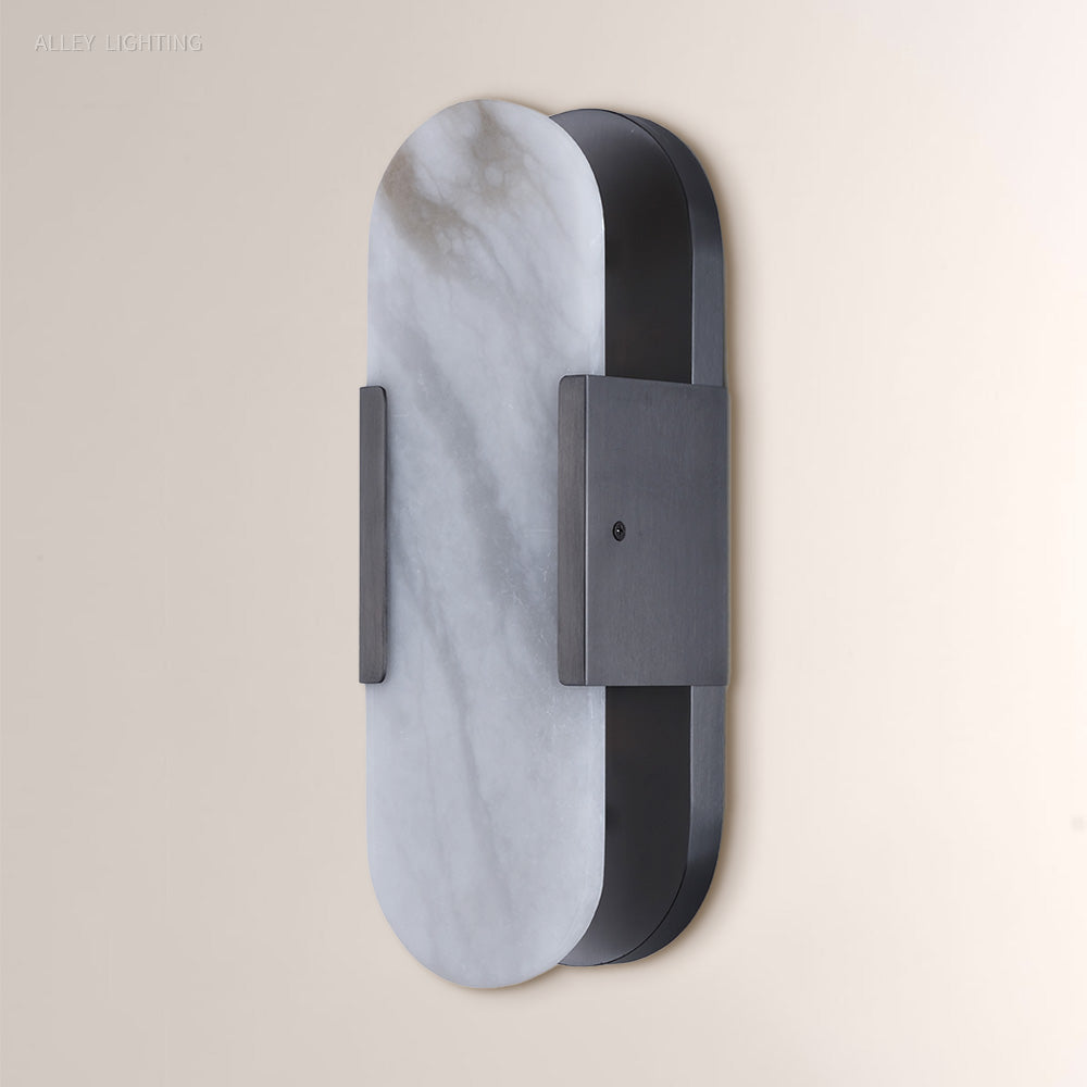 Modern OpalEdge Oval Alabaster Wall Sconce