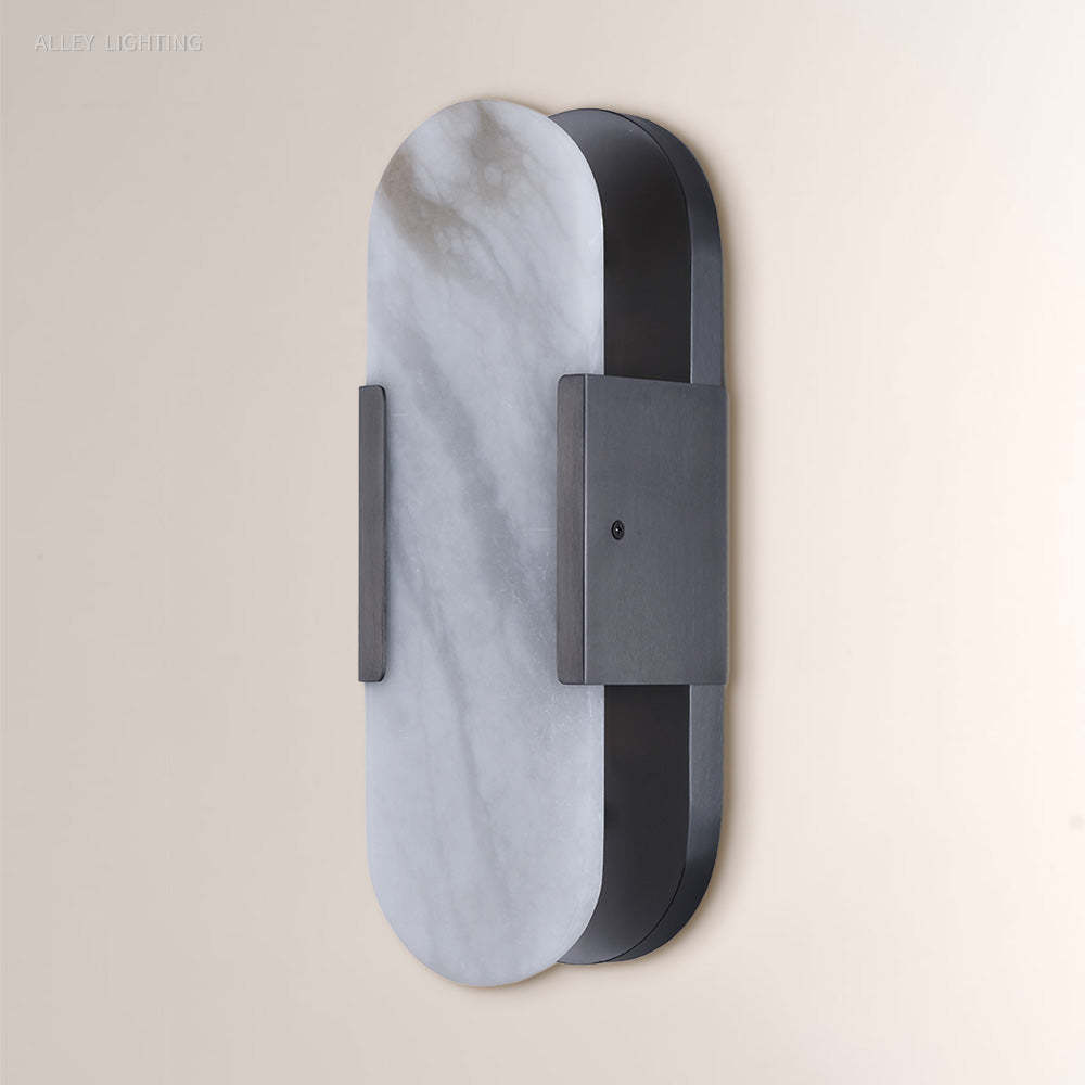 Modern OpalEdge Oval Alabaster Wall Sconce