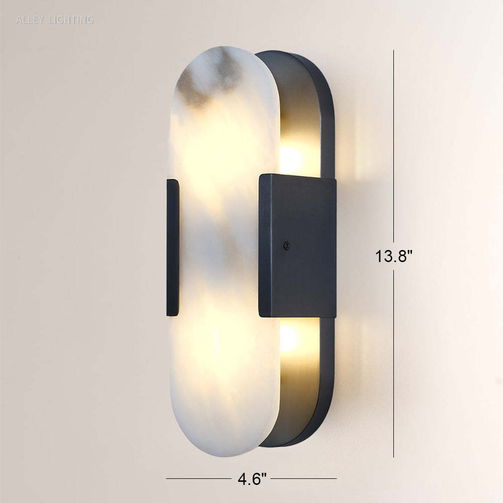 Modern OpalEdge Oval Alabaster Wall Sconce