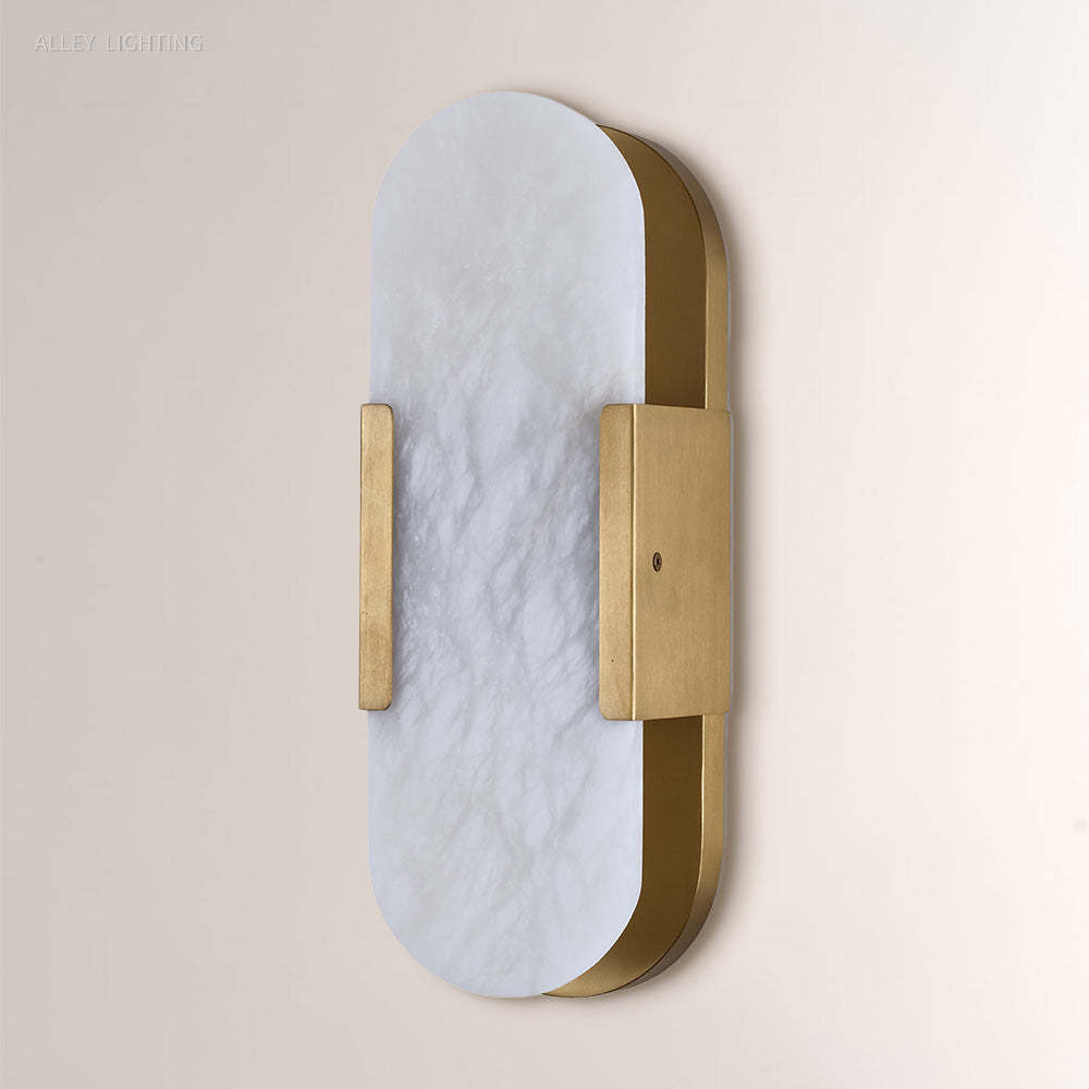 Modern OpalEdge Oval Alabaster Wall Sconce