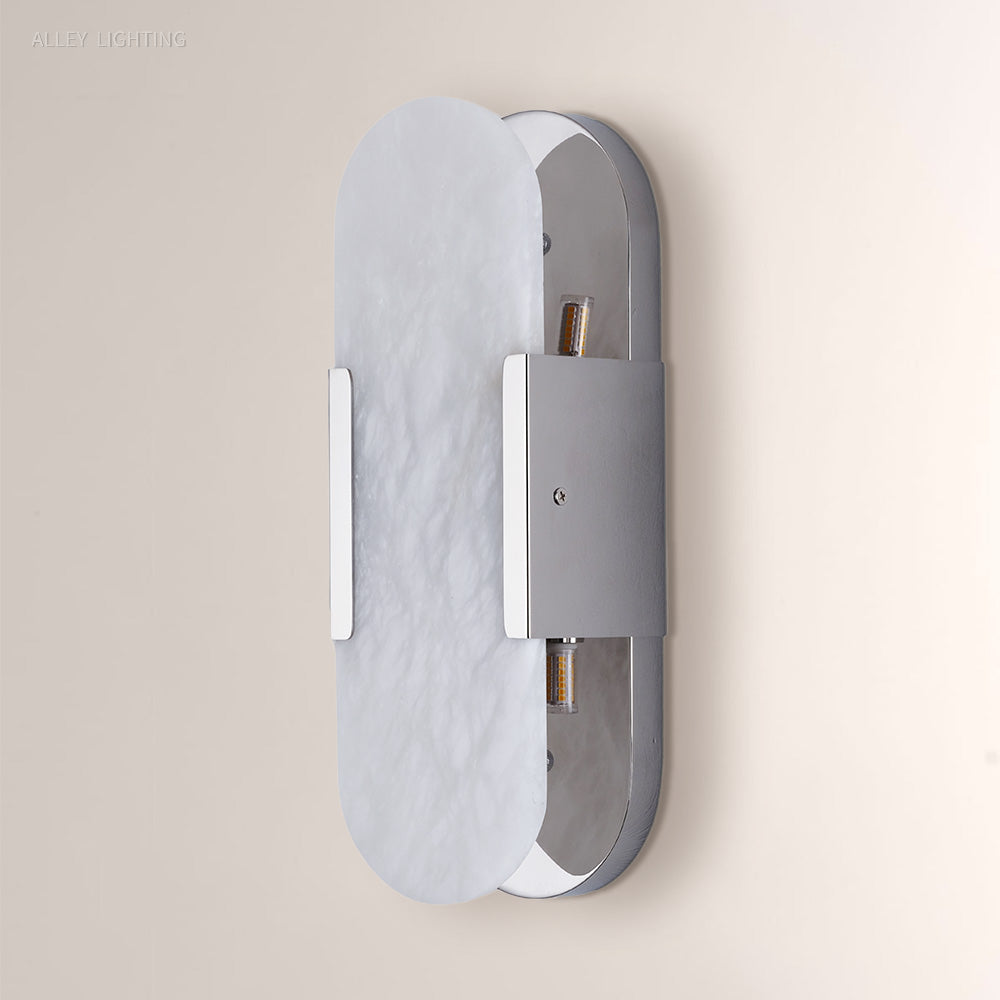 Modern OpalEdge Oval Alabaster Wall Sconce