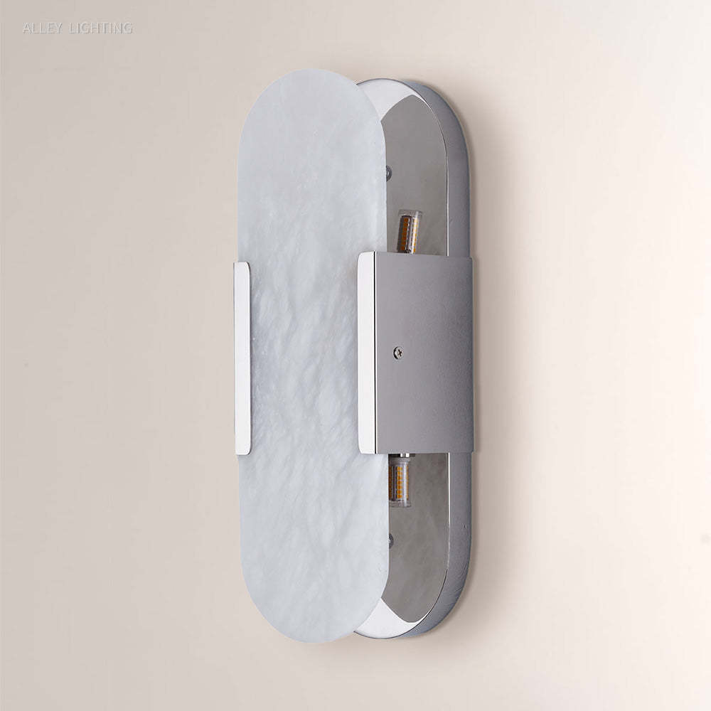 Modern OpalEdge Oval Alabaster Wall Sconce