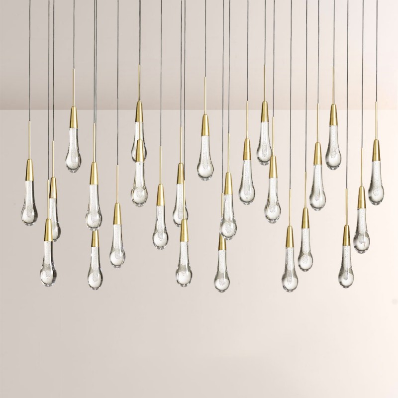 Rain Glass Soltaire Linear Chandelier