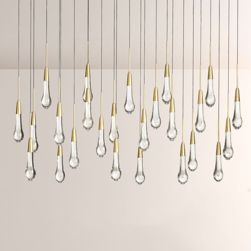 Rain Glass Soltaire Linear Chandelier