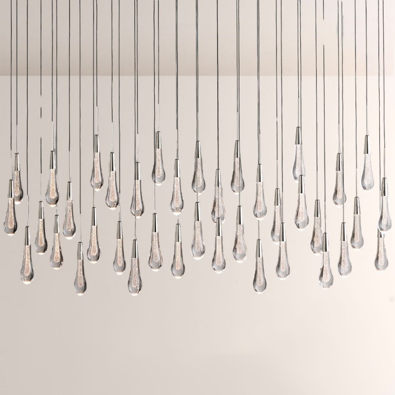 Rain Glass Soltaire Linear Chandelier