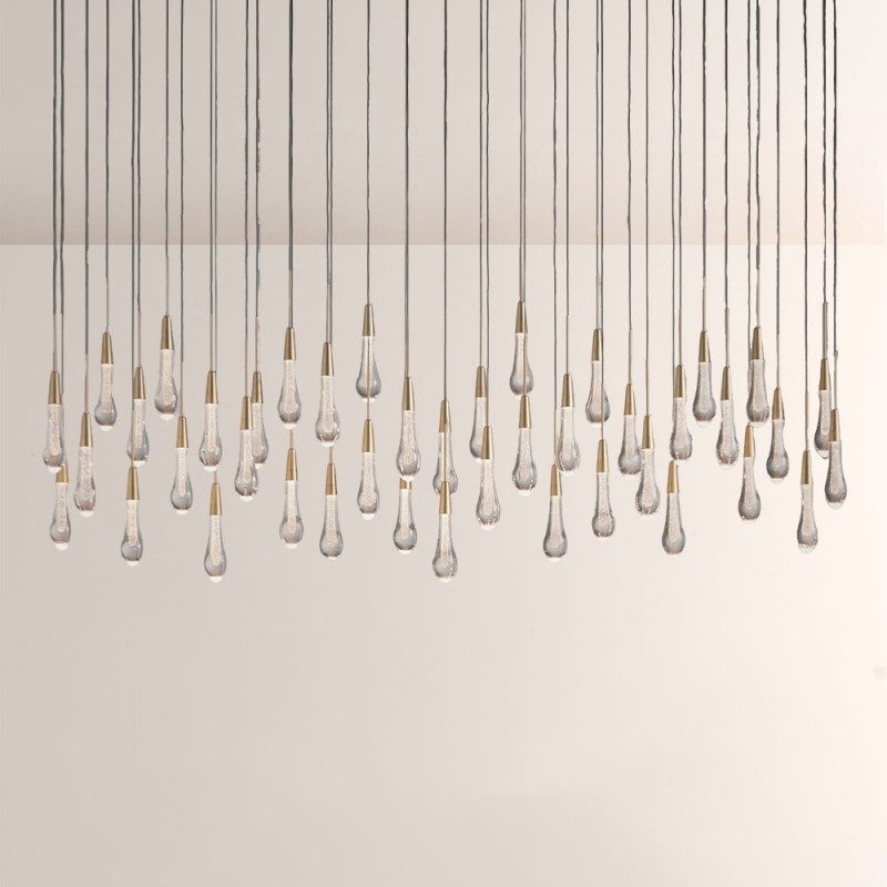 Rain Glass Soltaire Linear Chandelier