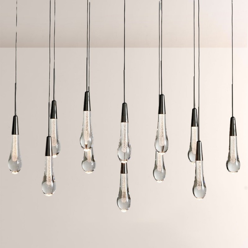 Rain Glass Soltaire Linear Chandelier