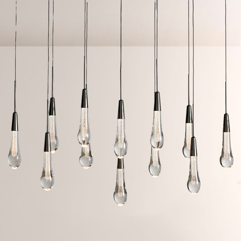 Rain Glass Soltaire Linear Chandelier