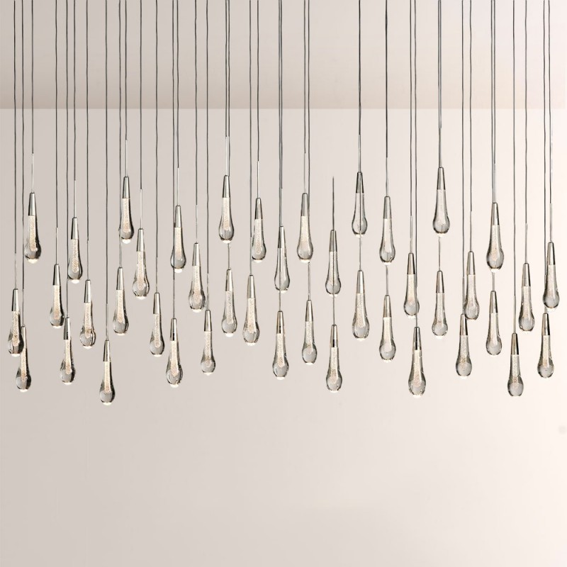 Rain Glass Soltaire Linear Chandelier
